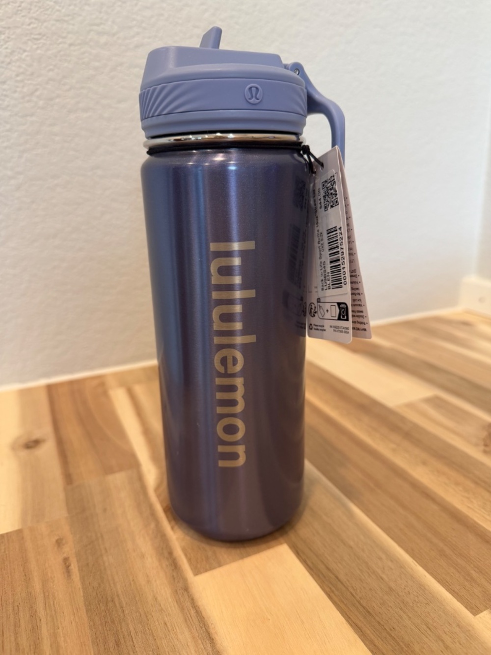 NWT Lululemon Back to Life Sport Bottle Straw Lid Blue Linen *Call Out* | 18oz